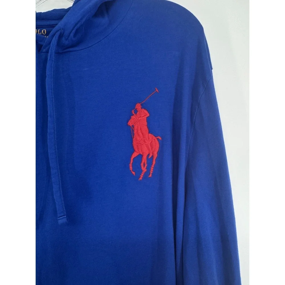 Polo Ralph Lauren Big Pony Graphic Hoodie Mens XL Lightweight Shirt Sweatshirt